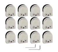 Discoball 12 PCS (8-10mm) Pince à Verre Porte-Verre En Acier Inoxydable 304 Support de Serrage Clamp Clip Plat Main Courante Fenêtre Balustrade Réglable Escalier Salle de Bains