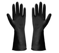 Discoball 6 Pack Gants de Vaisselle et Ménage, Antidérapants et Étanches, Rebondissants, Réutilisables, Longueur (3 Paires, Taille M, Noir)