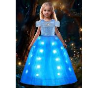 Discoball Costume de princesse pour fille Robe de Cendrillon Bleu Pour fête d'anniversaire Cosplay Halloween Costume de Noël