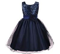 Discoball Fille Robe Princesse éclat Voile Fleur fête Anniversaire Mariage Demoiselle d 'Honneur Robe 3-12 Ans