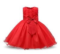 Discoball Filles Fleur Robe De Mariage Formel Demoiselle d'honneur Parti Robe De Baptême Princesse Dentelle Robe pour Enfants