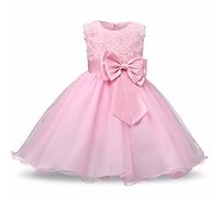 Discoball Filles Fleur Robe De Mariage Formel Demoiselle d'honneur Parti Robe De Baptême Princesse Dentelle Robe pour Enfants