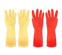 Discoball Lot de 2 paires de gants de lavage en caoutchouc imperméables extra longs Medium