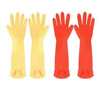 Discoball Lot de 2 paires de gants de nettoyage en caoutchouc imperméables et réutilisables Medium