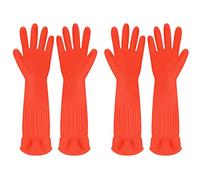 Discoball Lot de 2 paires de gants de nettoyage en caoutchouc imperméables et réutilisables Small