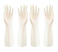 Discoball Lot de 2 paires de gants en caoutchouc avec doublure floquée pour le nettoyage de la cuisine, le jardinage, les tâches ménagères, sans latex, réutilisables