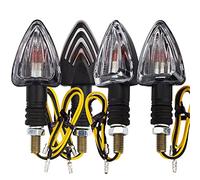 Discoball Lot de 4 Clignotants pour Moto 12V Universels Ambre Étanche Pour Moto, Scooter, Hors Route (Noir)