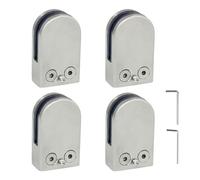 Discoball - Lot de 4 pinces à verre en acier inoxydable 304, pattes de fixation pour verre de balustrade