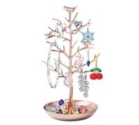 Discoball Présentoir à Bijoux, Porte Bijoux, Arbre à Bijoux Support Boucles d'oreilles Etagère à Bijoux Porte-Bijoux Organisateur Rangement en Métal (or rose)