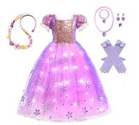 Discoball Raiponce vêtements pour filles Raiponce dress up fille enfants Fantaisie Robe fête anniversaire célébration halloween costume