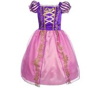 Discoball Robe de Princesse Raiponce Costume de Cosplay pour Fille Robe Bouffante Florale pour L'été pour Concours de Beauté, Halloween, Anniversaire, Carnaval, Soirée