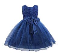 Discoball Robe de princesse, sans manches pour Filles Bleu Marine 7-8 ans