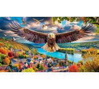 Discord_Aigle à tête Blanche Puzzle 1000 Pièces pour Adultes: en Carton Recyclé pour la Décoration 38x26cm/1000pcs