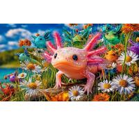 Discord_Axolotl Puzzle 1000 Pièces pour Adultes - en Carton Recyclé - Décoration 38x52cm/1000pcs
