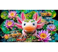 Discord_Axolotl Puzzle 1000 Pièces pour Adultes: en Carton Recyclé pour la Décoration 75x50cm/1000pcs