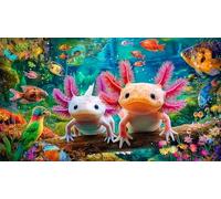 Discord_Axolotl Puzzle pour Adultes: 1000 Pièces en Carton Recyclé - Décoration 38x26cm/1000pcs