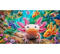 Discord_Axolotl Puzzle pour Adultes: 1000 Pièces en Carton Recyclé - Décoration 38x52cm/1000pcs