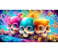 Discord_crâne Puzzle de 1000 pièces pour Jouets d'enfants Cadeaux d'anniversaire pour Grands Enfants 38x26cm/1000pcs