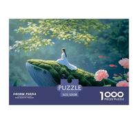 Discord_sinoshow_24085_a_Girl_in_a_Blue_Dress_is_Sitting_on_The_Back_of_dd01e346-f9fc-444c-8add-a6fadd88f034_2 1000 Pièces Casse-tête Difficile, Dur, Quasi Impossible Puzzle, Jouets Éducatifs Uniques