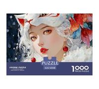 Discord_sinoshow_24085_White-Haired_Girl_with_Fox_Ears_and_Mask_Red_Ear_aa38a53f-7d9a-4f78-b9cf-43e3fddc704f_1 1000 Pièces Casse-tête Amusant, Stimulant Et Cérébral Puzzle, Jeu Familial Anti-Stress,