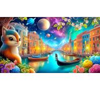 Discord_Venise-Canals Puzzle de 1000 pièces pour Adultes Jeux éducatifs Classiques pour la Famille 38x52cm/1000pcs