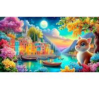 Discord_Venise-Canals Puzzle de 1000 pièces pour la Famille Jeux stimulants et cérébraux Décoration 75x50cm/1000pcs