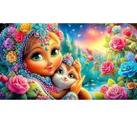 Discord_Vierge Marie Puzzle 1000 pièces en Papier recyclé - Jeu Familial Stimulant Jeu éduchatiF pour Adultes 38x26/1000pcs