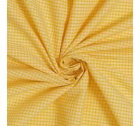 Discount Fabrics LTD Tissu en polycoton vichy au mètre Motif carreaux Jaune 114 cm