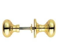 DISCOUNT HARDWARE UK Boutons de porte en laiton poli et chrome style champignon victorien 50 mm (laiton)