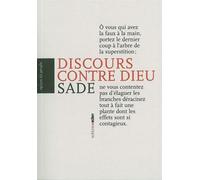Discours contre Dieu - Sade - Aden Belgique - broché - Anthologie