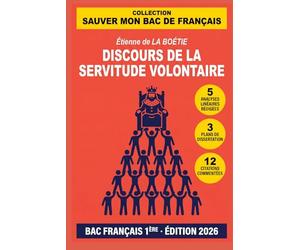 Discours de la servitude volontaire - La Boétie: 5 Analyses linéaires rédigées, 12 Citations commentées, 3 Plans de dissertation - Parcours Individu et pouvoir - BAC Français Première