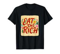 Discours de Nice Red Eat The Rich avec Flower and Peace T-Shirt