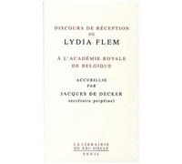 Discours De Réception De Lydia Flem