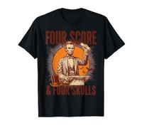 Discours d'halloween de Lincoln avec Four Score & Four Skulls T-Shirt