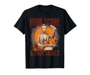 Discours d'halloween de Lincoln avec Four Score & Four Skulls T-Shirt