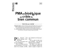 Discours n°14: PMA et bioéthique au crible du bien commun