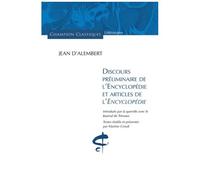 Discours Préliminaire De L'encyclopédie Et Articles De L'encyclopédie
