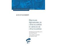 Discours préliminaires de l'Encyclopédie et articl