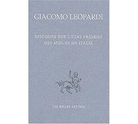 Discours Sur L'état Présent Des Moeurs En Italie - Edition Bilingue Français-Italien