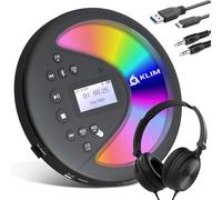 Discover Lecteur CD Portable avec Casque et Batterie Intégrée- Baladeur Lecteur CD pour Voiture, Mini Walkman CD, Compatible avec CD-R, CD-RW et MP3