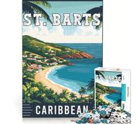 Discover St. Barts Puzzle Adulte 1000 pièces | Jeux relaxants Chaque pièce est unique Cadeaux de Noël et d'anniversaire. 75x50cm