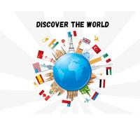 Discover the World. Get to know countries, flags and their capitals. The book for playful learning