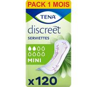 Discreet Mini-Serviettes Incontinence Femme-Post-Accouchement-Protections Absorbantes Pour Fuites Urinaires Légères-120 Serviettes (Pack 1 Mois).[W7]