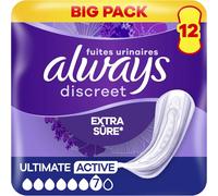 Discreet Serviettes Pour Fuites Urinaires Femmes Ultimate Active 12 Serviettes Protection Extra Sûre Et Discrétion Optimale