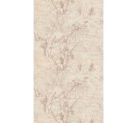 Discrète Dschungel-Vliestapete Avec Skizzierten Fleurs Et Palmblättern Et Une