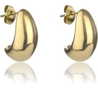 Discrets boucles d'oreilles en acier doré Tear Drop Katie EWE24048G