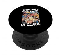 Discussion de Groupe Passage de Notes en Classe Humour rétro PopSockets PopGrip Adhésif