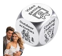 Discussion de Nuit Dice - Jeu de dés en Acier Inoxydable pour Les Couples | Accessoires de Jeu créatifs et drôles, idées romantiques pour Petit ami et Petite Amie, Jouet Cadeau de la Saint-Valentin