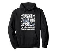 Discuter avec moi est inutile. Je savais que j'avais tort. Funny Wolf Sweat à Capuche