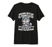 Discuter avec Moi est Inutile. Je savais Que J'avais tort. Funny Wolf T-Shirt Haut de Gamme